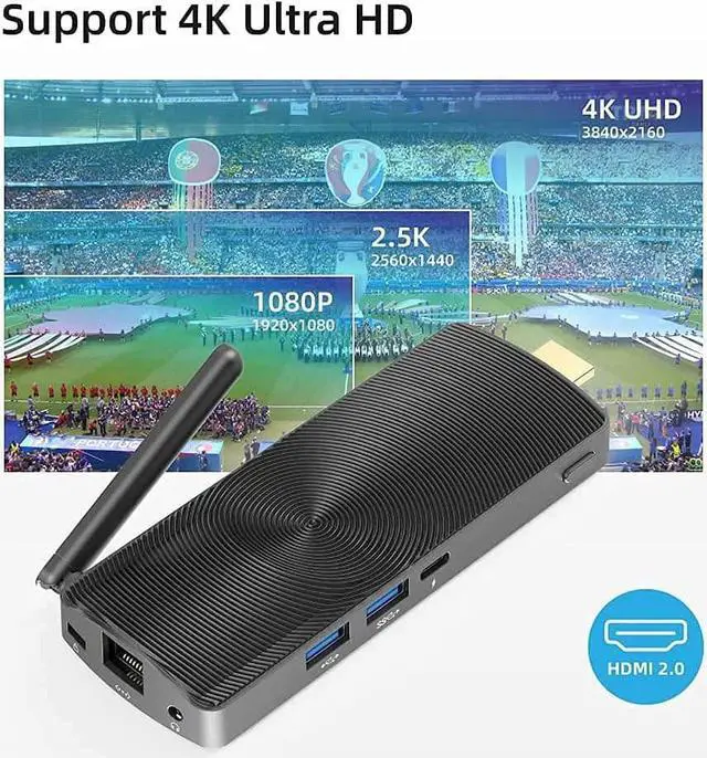 Alt view image 2 of 7 - Fanless Mini PC Stick Computer J4125 8GB 128GB Windows 11 Pro 4K HDMI Portable Businiess Compute Stick for Media Industry IoT Office, Support Win10 PXE Bluetooth WiFi Gigabit Ethernet
