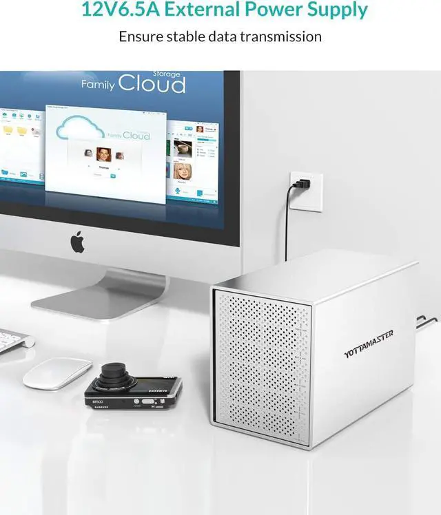 Alt view image 3 of 6 - Aluminum Alloy 5 Bay 2.5/3.5 inch USB3.1 Type C External Hard Drive Enclosure SATAIII Support 5 x 16TB & UASP,Mac Style Designed for Personal Storage at Home&Office