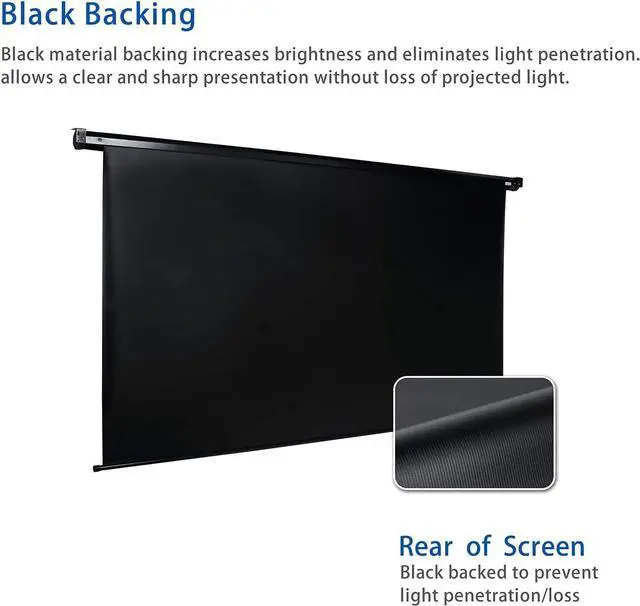 Alt view image 7 of 7 - 120" Motorized Projector Screen Electric Diagonal Automatic Projection 4:3 HD Movies Screen for Home Theater Presentation Education Outdoor Indoor W/Remote Control and Wall/Ceiling Mount (Black)