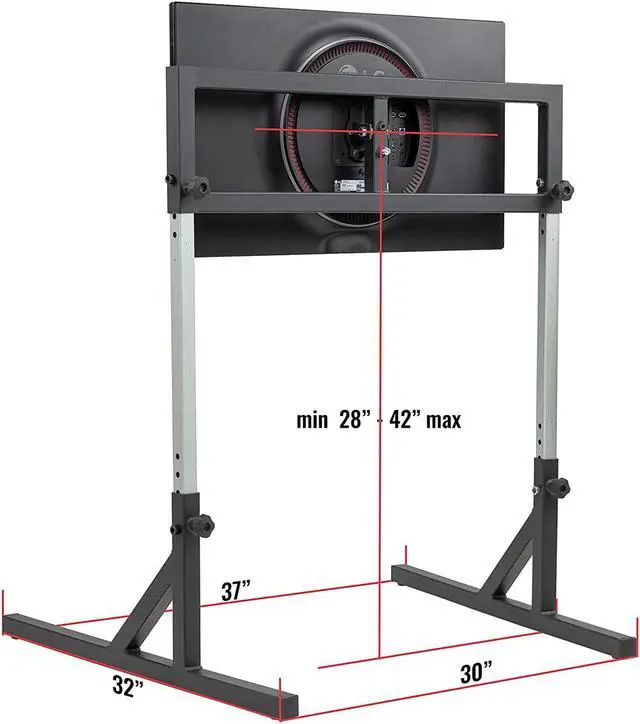 Alt view image 3 of 7 - Single Monitor and TV Floor Stand for Racing and Flight Simulators Model HD | Over 100x100mm VESA Mount or M6/M8 Hardware (Single Monitor or TV Stand, Heavy Duty Mount Bracket)