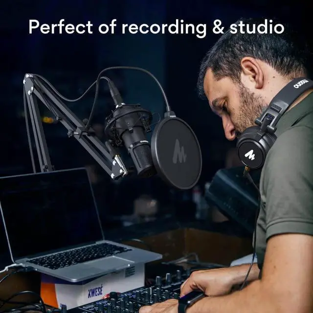 Alt view image 7 of 7 - XLR Condenser Microphone Kit, MAONO Professional Cardioid Studio Condenser Recording Mic for Streaming, podcasting, Singing, Voice-Over, Vocal, Home-Studio, YouTube, Skype, Twitch