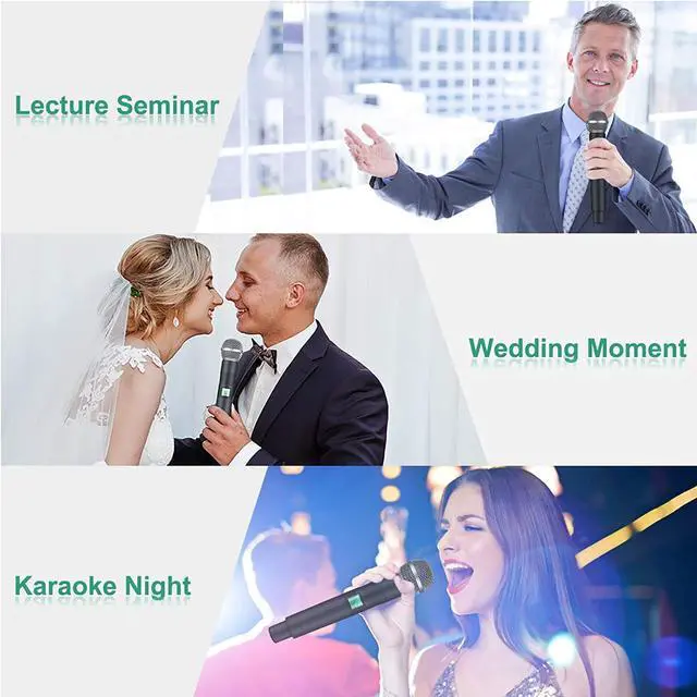 Alt view image 5 of 5 - Wireless Microphone System, Phenyx Pro 8-Channel UHF Cordless Mic with Metal Handheld Wireless Mics, Fixed Frequency Dynamic Microphone for Karaoke,Church,Singing,DJ,260ft Operation