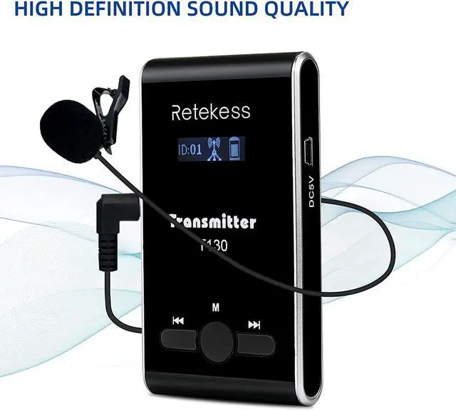 Alt view image 6 of 7 - Case of 2 Transmitter 30 Receiver 1 Charging Case, Retekess T130, Tour Guide Audio System with 2 TT123 Wireless Microphone, Church Translation Equipment for Factory, School, Training
