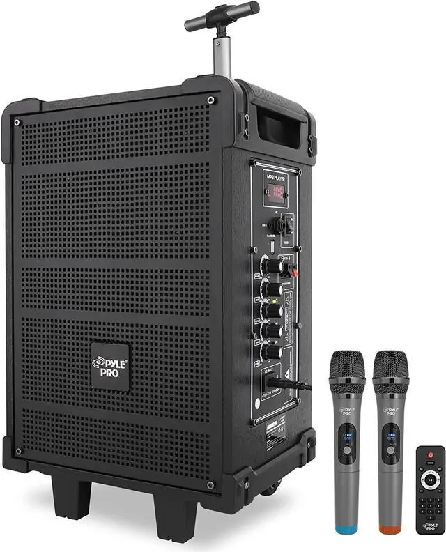 Main image of 8'' Portable Wireless Bluetooth Speaker System - Built-in Rechargeable Battery, Wireless Microphone, USB/Micro SD/FM - 350 Watt - FM Radio with Digital LED Display