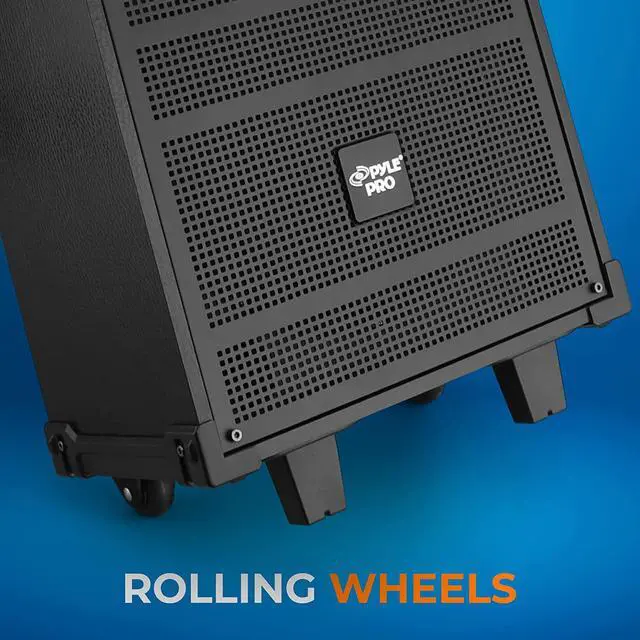 Alt view image 7 of 7 - 8'' Portable Wireless Bluetooth Speaker System - Built-in Rechargeable Battery, Wireless Microphone, USB/Micro SD/FM - 350 Watt - FM Radio with Digital LED Display