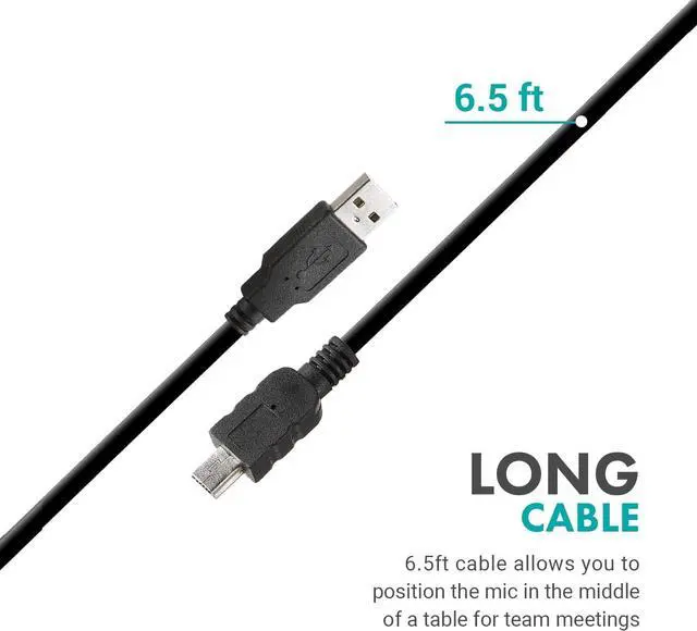 Alt view image 3 of 7 - Conference USB Microphone for Computer Desktop and Laptop with 180° / 20' Long Pick up Range Compatible with Windows and Mac for Dictation, Recording, YouTube, Conference Call, Skype