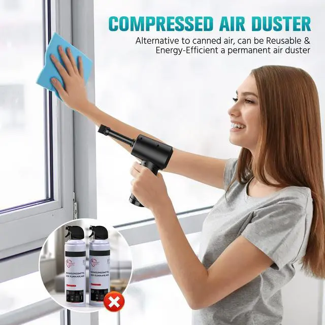 Alt view image 4 of 6 - Compressed-air-Duster-100000RPM-Keyboard-Cleaner - Good Replace Compressed air can - Reusable no Canned air Duster - car Duster - pc Duster Electric air Duster - Compressed air for Computer 7600mAh