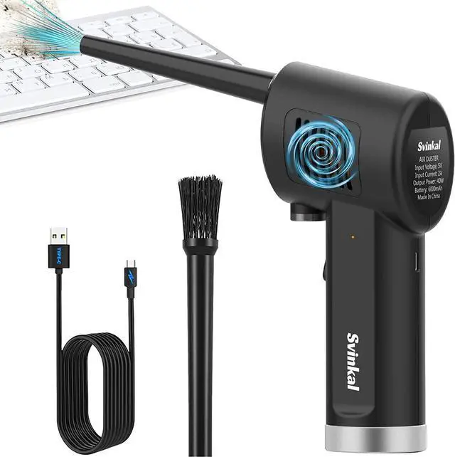 Main image of Air Duster, Handheld Cordless Air Duster, Air Blower Rechargeable, Electric Compressed air Gun Battery Operation, for Cleaning Computer Keyboard Camera Lego Toys.
