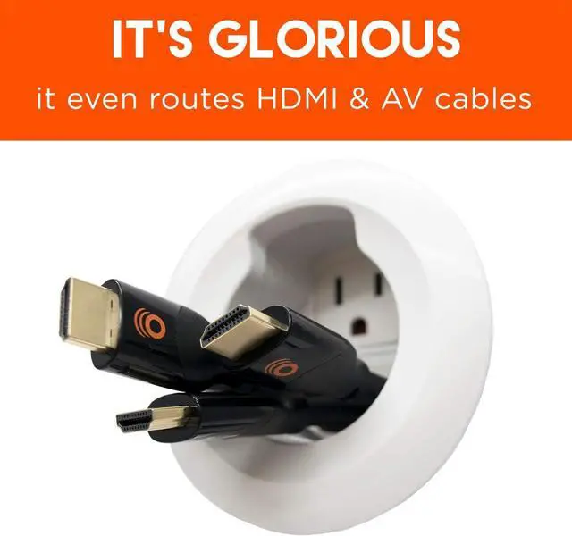 Alt view image 5 of 7 - ECHOGEAR TV & Soundbar Cable Concealer & Power Kit - Power Your Devices & Hide All TV Cables Behind The Wall - Includes Circle Saw Drill Attachment & Drywall Hand Saw