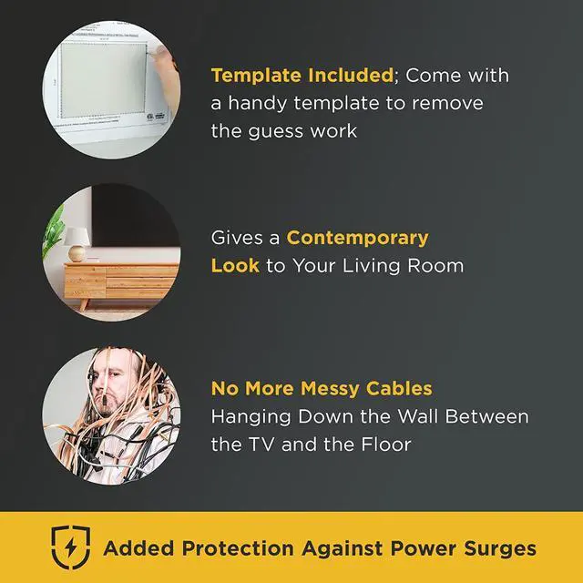 Alt view image 6 of 7 - Electronics In Wall Cable Management Kit With Duplex Power Outlet - Behind Wall TV Wire Kit Low Voltage In Wall Cord Concealer For Sleek TV Setup - Easy DIY without Electrician