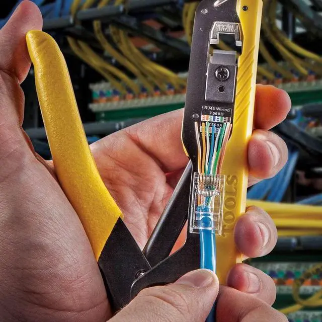 Alt view image 4 of 6 - Klein Tools VDV226-005 Compact Modular Data Cable Crimping Tool, for Pass-Thru RJ45 Connectors