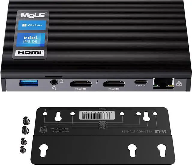 Main image of Mini PC Fanless Quieter3Q Windows 11 Pro N5105 8GB/128GB Small Desktop Computer Micro PC Support M.2 SSD up to 4TB Dual HDMI 4K HDR 2.4G/5G Wi-Fi 6, Gigabit Ethernet BT5.2 Win 10,PXE,USB3.0,VESA Mount