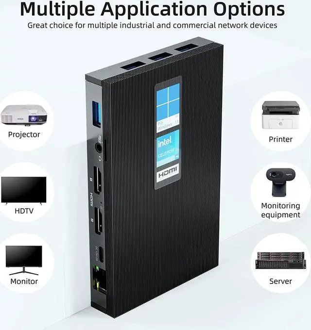 Alt view image 2 of 7 - Mini PC Fanless Quieter3Q Windows 11 Pro N5105 8GB/256GB Small Desktop Computer Micro PC Support M.2 SSD up to 4TB Dual HDMI 4K HDR 2.4G/5G Wi-Fi 6, Gigabit Ethernet BT5.2 Win 10,PXE,USB3.0,VESA Mount