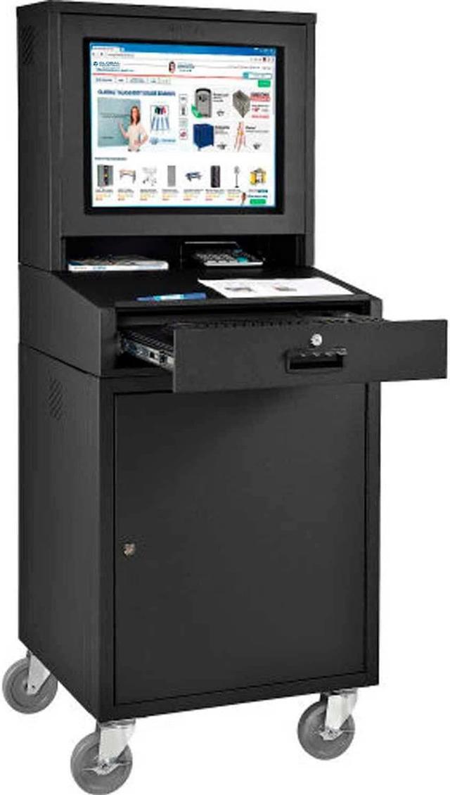 Alt view image 2 of 5 - Mobile Security LCD Computer Cabinet Enclosure, Black, 24-1/2"W x 22-1/2"D x 62-3/4"H