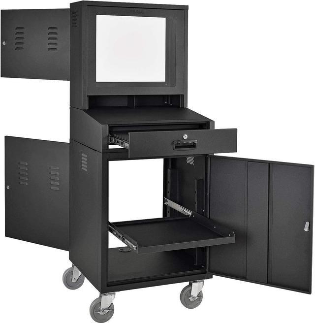 Main image of Mobile Security LCD Computer Cabinet Enclosure, Black, 24-1/2"W x 22-1/2"D x 62-3/4"H