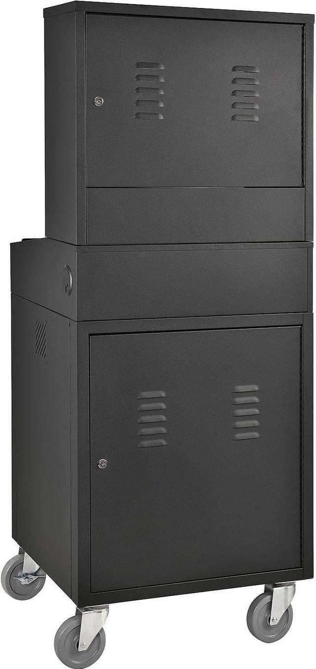 Alt view image 5 of 5 - Mobile Security LCD Computer Cabinet Enclosure, Black, 24-1/2"W x 22-1/2"D x 62-3/4"H