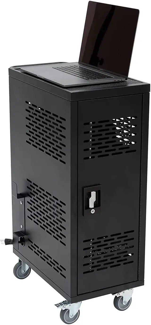 Alt view image 4 of 6 - 16 Device Mobile Charging and Storage Cart for Ipad, Chromebooks, Laptops, Locking Cabinet