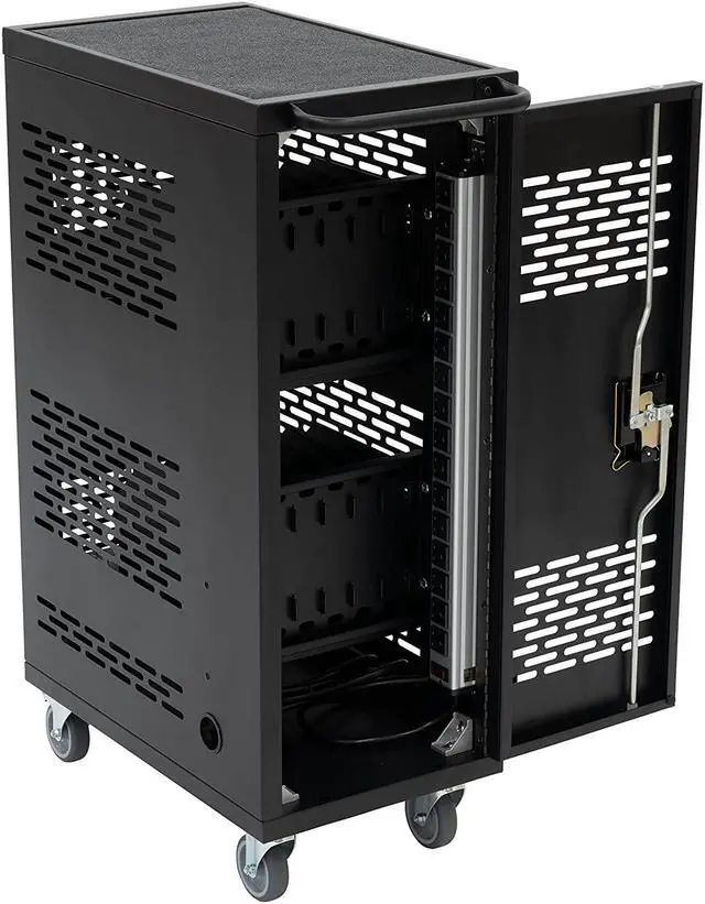 Main image of 16 Device Mobile Charging and Storage Cart for Ipad, Chromebooks, Laptops, Locking Cabinet
