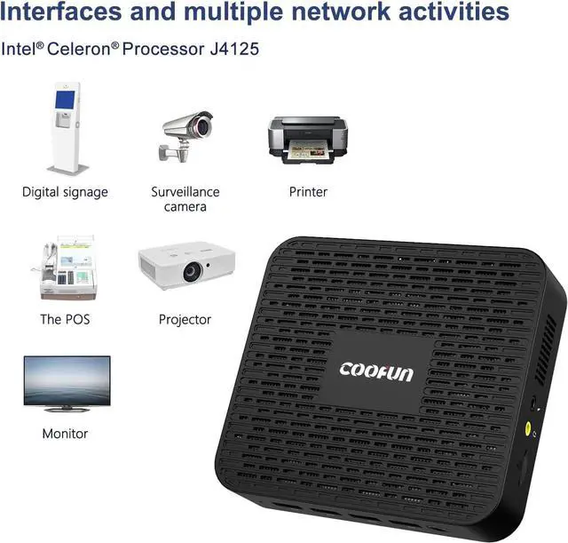 Alt view image 7 of 7 - Mini PC GK41 with Windows 11 Pro 8GB DDR4 256GB SSD Celeron J4125 Processor Quad Core Dual LAN Mini PC, USB3.0 x4, Digital Mic, Mini Computers 4K HDMI/DP Port, Dual Band Wi-Fi Micro PC