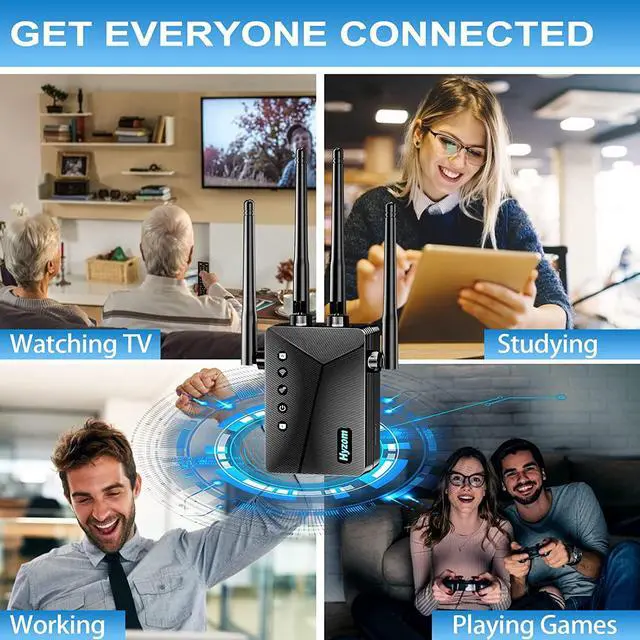 Alt view image 6 of 7 - WiFi Extender - Wireless Signal Range Booster up to 9882 sq.ft for Home, Internet Repeater and Signal Amplifier with Ethernet Port - 1-Key Setup, 5 Modes, Connect up to 40 Devices