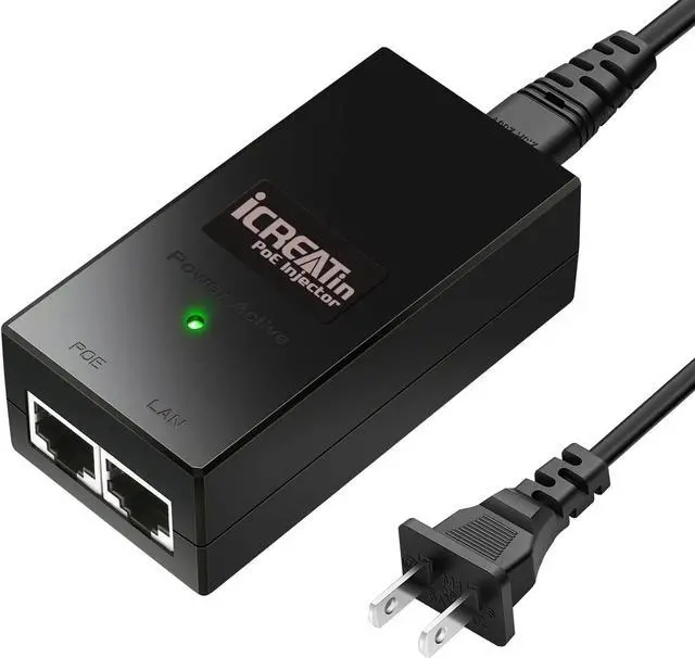 Main image of Gigabit PoE Injector 48V15.4W Power Adapter, IEEE 802.3af Compliant,10/100/1000Mbps RJ45, Compatible with Ubiquiti U-POE-AF, TP-Link TL-POE150S, TRENnet TPE-113GI,EnGenius EPA2406GR