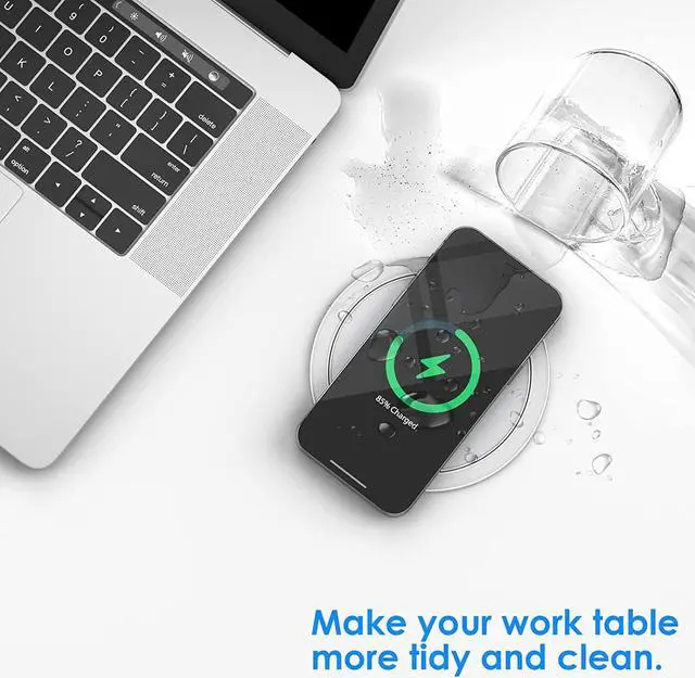 Alt view image 5 of 7 - Automatic Pop Up Outlet for Countertop, 4.7inch Retractable Recessed Pop Up Socket with 15W Wireless Charger, 4 AC Plug, PD 20W USB-A and USB-C 6FT Cord for Conference Kitchen Garage Workbench (White)