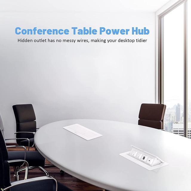 Alt view image 7 of 7 - Pop Up Outlets with USB C Ports, Recessed Hidden Countertop Outlet Connectivity Box, Conference Table Power Hub Power Strip Pop Up Socket with 2 AC Outlet, USB A & USB C Ports, UL Listed