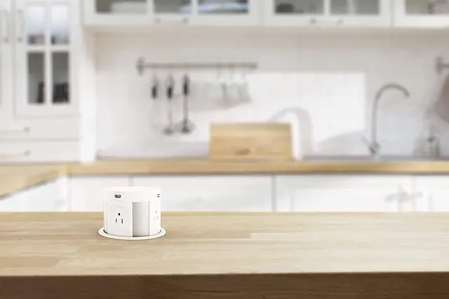 Alt view image 5 of 6 - Automatic Pop Up Outlet, Hidden Recessed Outlet, Power Strip Power Socket with Wireless Charger USB Charging Station, 4US Plug+2USB+1RJ45 Port+1HDMI Port for Ofiice Conference Kitchen