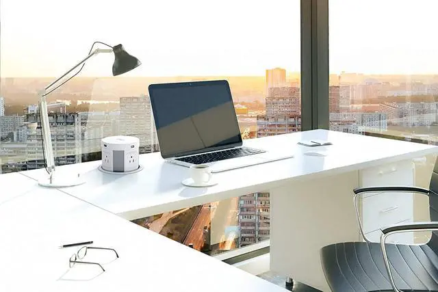 Alt view image 6 of 6 - Automatic Pop Up Outlet, Hidden Recessed Outlet, Power Strip Power Socket with Wireless Charger USB Charging Station, 4US Plug+2USB+1RJ45 Port+1HDMI Port for Ofiice Conference Kitchen