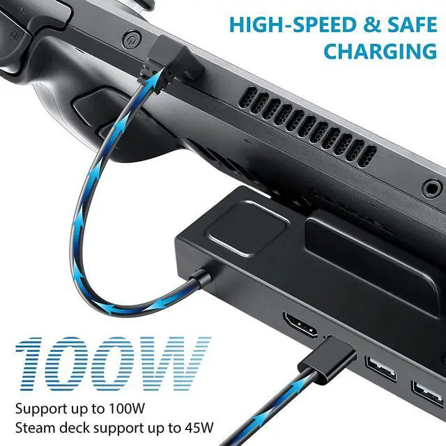 Alt view image 6 of 6 - Steam Deck Dock 4K 60Hz Steam Docking Station with HDMI 2.0, 3 USB 3.0, 100W USB-C Charging Port Compatible with TV, Monitor, Switch, Tablet, Handle, Mouse, Keyboard, Steam Deck Accessories