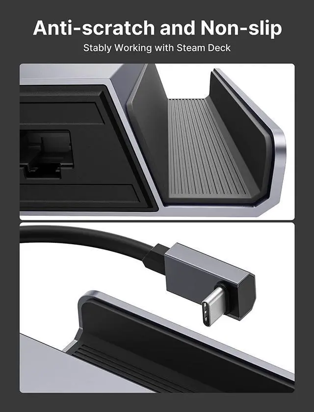 Alt view image 6 of 6 - Docking Station Compatible with Steam Deck, 5-in-1 Steam Deck Dock with HDMI 2.0 4K@60Hz, Ethernet, Dual USB-A 2.0 and Full Speed Charging USB-C Port Compatible with Valve Steam