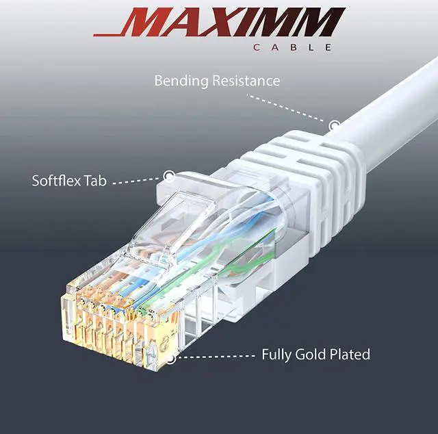 Alt view image 6 of 6 - Cat 6 Ethernet Cable 300 ft - Internet Cable, Cat6 Cable, LAN Cable, Ethernet Cord, Network Cable, Cat 6 Cable, Cat6 Ethernet Cable - White 300 Feet