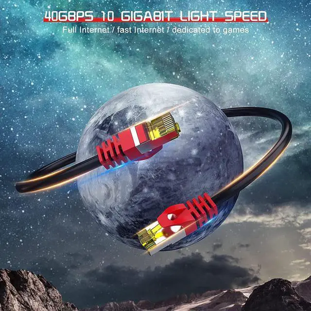 Alt view image 7 of 7 - Cat 8 Ethernet Cable 150 FT,Indoor&Outdoor Internet Cable, Heavy Duty high Speed LAN Network Cable,40Gbps, 2000Mhz,23AWG Shielded Internet Patch Cord,Router,Modem,Weatherproof SFTP Rated for Gaming