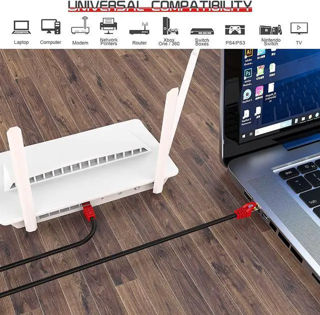 Alt view image 4 of 7 - Cat 8 Ethernet Cable 150 FT,Indoor&Outdoor Internet Cable, Heavy Duty high Speed LAN Network Cable,40Gbps, 2000Mhz,23AWG Shielded Internet Patch Cord,Router,Modem,Weatherproof SFTP Rated for Gaming