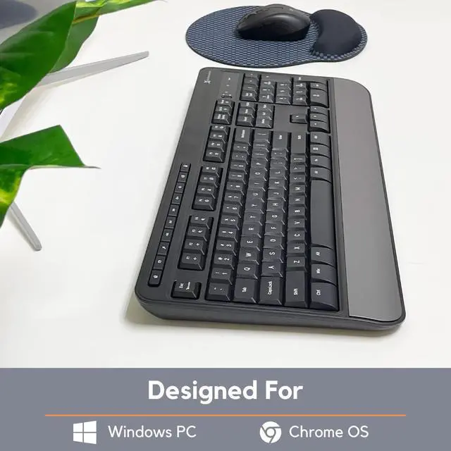 Alt view image 7 of 7 - 2.4G Wireless Mouse and Keyboard Combo - 3 in 1 Workflow Trio - 114 Key Cordless Keyboard and Mouse Combo with Mouse Pad - 10 Media Keys - Wireless Mouse Keyboard Combo for PC & Chrome