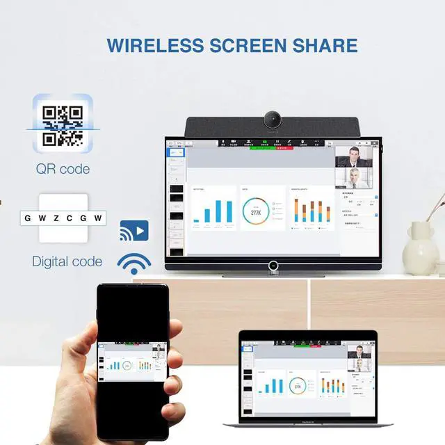 Alt view image 7 of 7 - 4K Video Conference System - Camera, Microphone, and Speaker Bar for Small & Medium Conference Rooms- Presenter Tracking, NoiseBlock AI, Autoframing Wide Angle