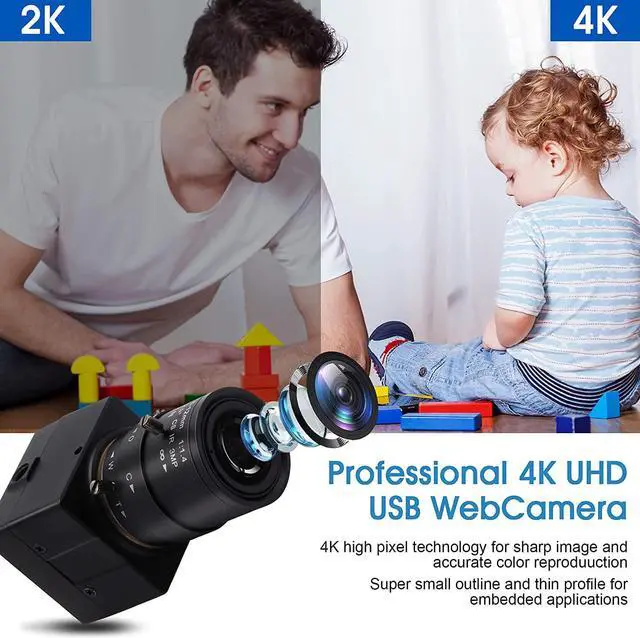 Alt view image 5 of 7 - 4K Ultra HD USB Camera,UHD 2.8-12mm 10X Varifocal Lens USB Camera with 2160P Sony IMX317 Sensor,UVC Compliant Webcam Support Most OS,Free Driver Plug and Play for Conference Calling Live Streaming