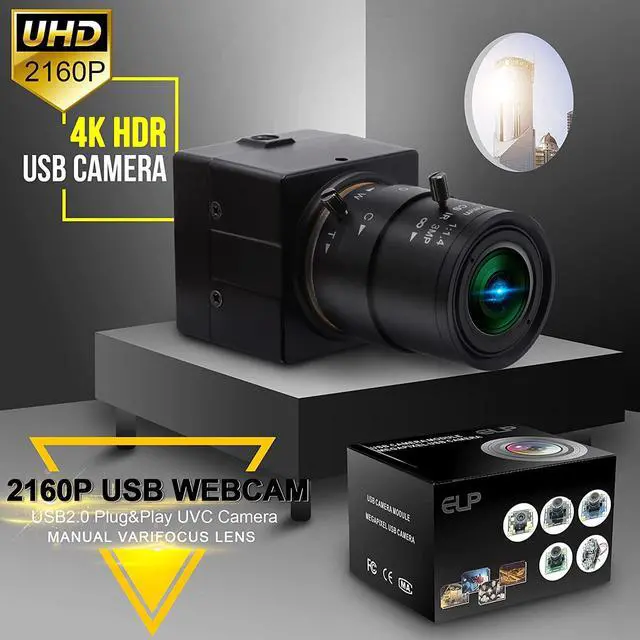 Alt view image 7 of 7 - 4K Ultra HD USB Camera,UHD 2.8-12mm 10X Varifocal Lens USB Camera with 2160P Sony IMX317 Sensor,UVC Compliant Webcam Support Most OS,Free Driver Plug and Play for Conference Calling Live Streaming
