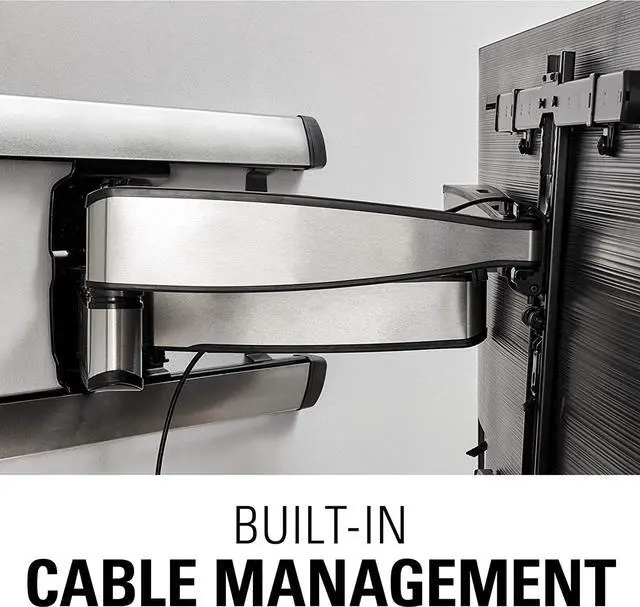 Alt view image 6 of 7 - Premium Full Motion TV Wall Mount for TVs Up to 90" - Stainless Steel Finish with FluidMotion Design for Smooth Extension, Swivel & Tilt