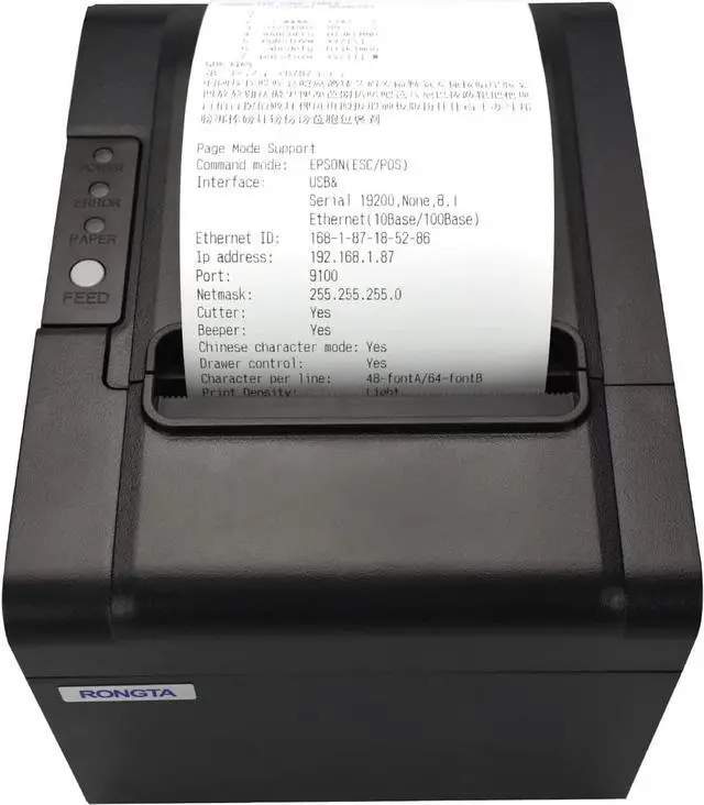 Alt view image 2 of 5 - POS Printer, 80mm USB Thermal Receipt Printer, Restaurant Kitchen Printer with Auto Cutter Support Cash Drawer,USB Serial Ethernet Interface Optional for Windows/Mac/Linux (RP326)