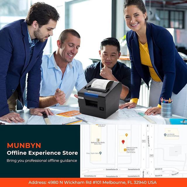 Alt view image 2 of 7 - Receipt Printer P068, 3 1/8" 80mm Direct Thermal Printer, POS Printer with Auto Cutter - Receipt Printer with USB Serial Ethernet Windows Driver ESC/POS Support Cash Drawer
