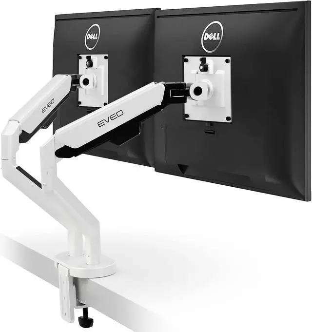 Main image of White Premium Dual Monitor Stand 10-32,Dual Monitor Mount VESA Bracket, Adjustable Height Gas Spring Monitor Stand for Desk Screen - Full Motion Dual Monitor Arm-Computer Monitor Stand