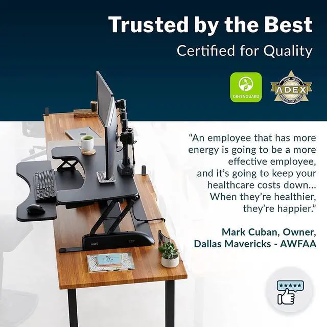 Alt view image 4 of 7 - VariDesk Pro Plus 36 - Dual Monitor Standing Desk Converter - Home Office Desk Riser for Standing or Sitting - 11 Height Adjustable Desk Settings w/Spring Loaded Lift - Fully Assembled, Black