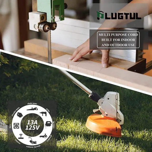 Alt view image 6 of 6 - Outdoor Extension Cord 50 FT Waterproof, 16/3 Gauge Black Heavy Duty 3 Prong Extension Cord, 13A 1625W SJTW, ETL Listed, Great for Garden and Home