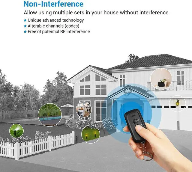 Alt view image 6 of 7 - DEWENWILS Wireless Remote Control Outdoor Outlet with 2 Remotes, Electrical Plug in Light Switch Weatherproof,15 AMP Heavy Duty, 7-Inch Extension Cord, 100 FT Range, Halloween Decoration, ETL Listed