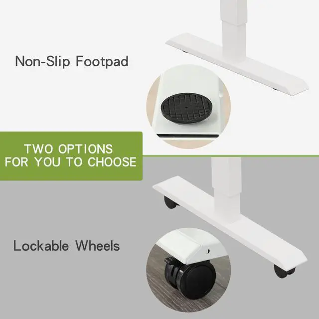 Alt view image 4 of 7 - Electric Height Adjustable Standing Desk, Radlove 55 x 24 Inches Stand Up Desk Workstation, Splice Board Home Office Computer Standing Table Ergonomic Desk (White Frame + 55" White+Maple Top)