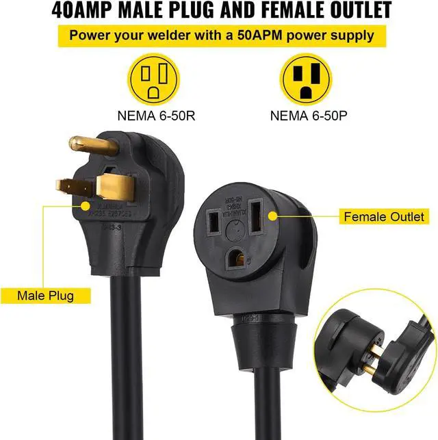 Alt view image 5 of 7 - 50' 250 Volt 40 Amp Heavy Duty 8/3 Welder Extension Cord MIG TIG Plasma