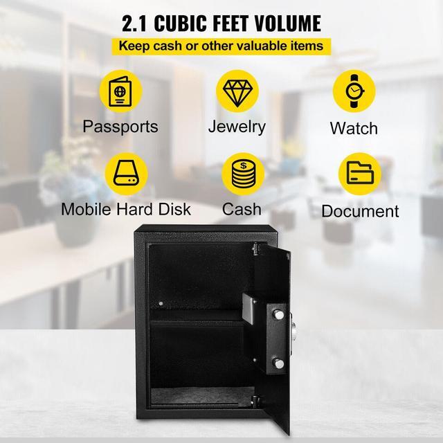 Alt view image 5 of 7 - Safe Box Lock Security 2.1 Cubic Feet Fingerprint Biometric Home Office