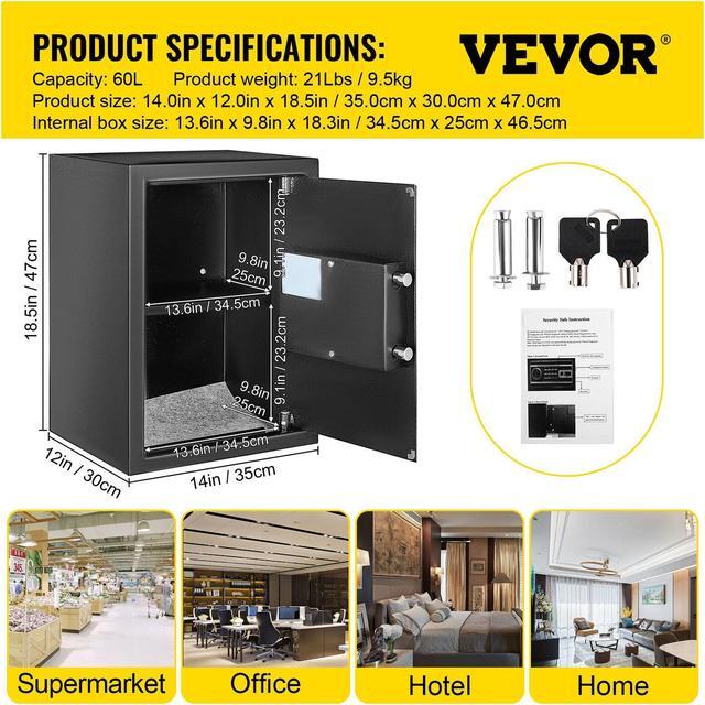 Alt view image 7 of 7 - Safe Box Lock Security 2.1 Cubic Feet Fingerprint Biometric Home Office
