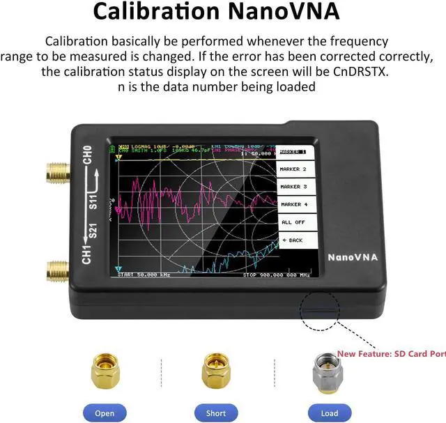 Alt view image 6 of 7 - Upgraded NanoVNA-H Vector Network Analyzer 10KHz -1.5GHz Latest HW Version 3.6 | HF VHF UHF Antenna Analyzer Measuring S Parameters, Voltage Standing Wave Ratio, Phase, Delay, Smith Chart